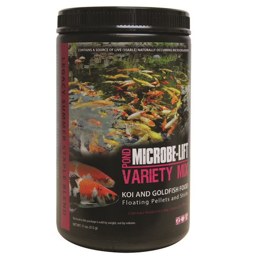 Microbe-Lift/Legacy Variety Mix - Nutrient-Rich Koi and Pond Fish Food with Fruits, Greens, and Wheat Germ