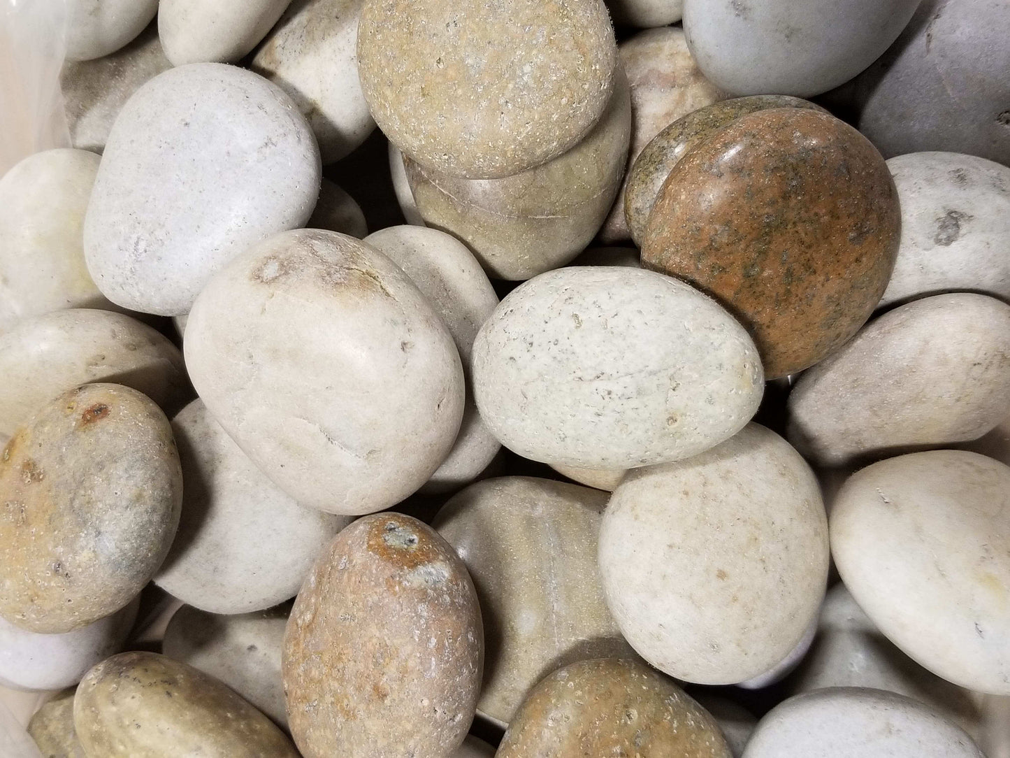 20 lb. Ivory Tan Heat Resistant Polished Fire Stones for Fireplace , Fire Pits