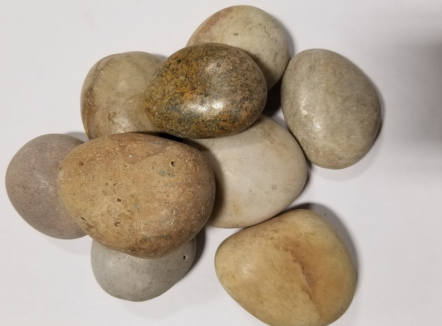 20 lb. Ivory Tan Heat Resistant Polished Fire Stones for Fireplace , Fire Pits