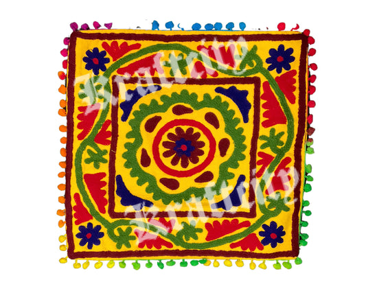 Embroided Suzani Cushion Cover Handmade Indian Pillow Cover (Each)