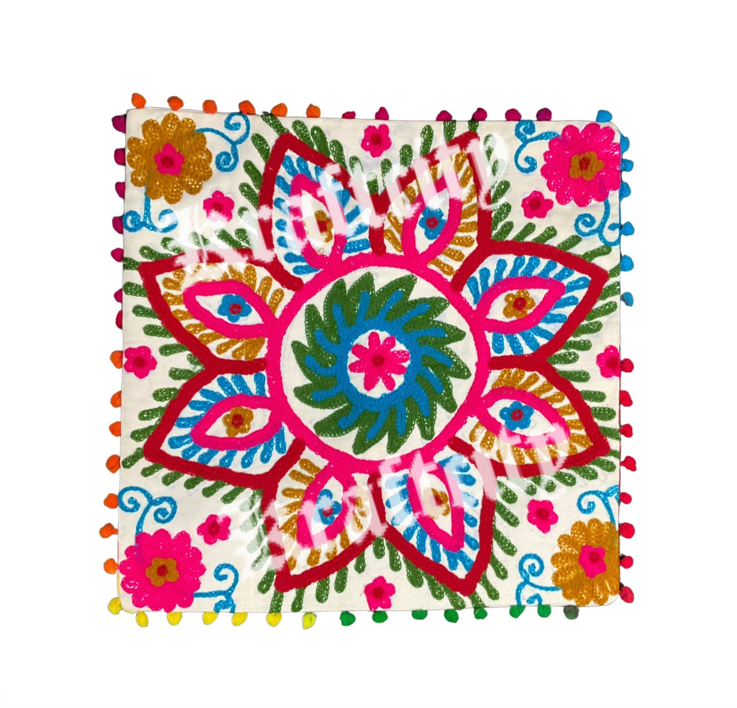 Embroided Suzani Cushion Cover Handmade Indian Pillow Cover (Each)