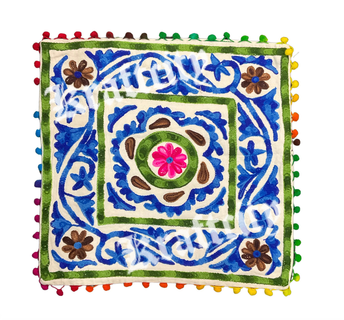 Embroided Suzani Cushion Cover Handmade Indian Pillow Cover (Each)