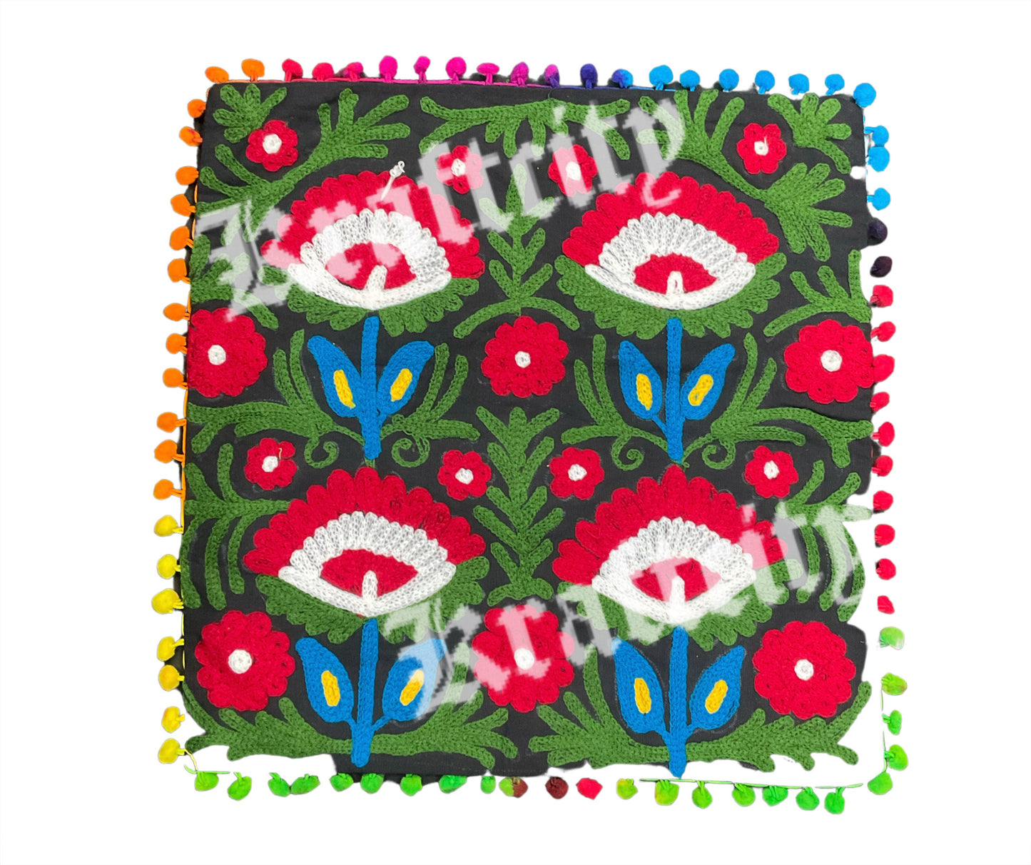 Embroided Suzani Cushion Cover Handmade Indian Pillow Cover (Each)