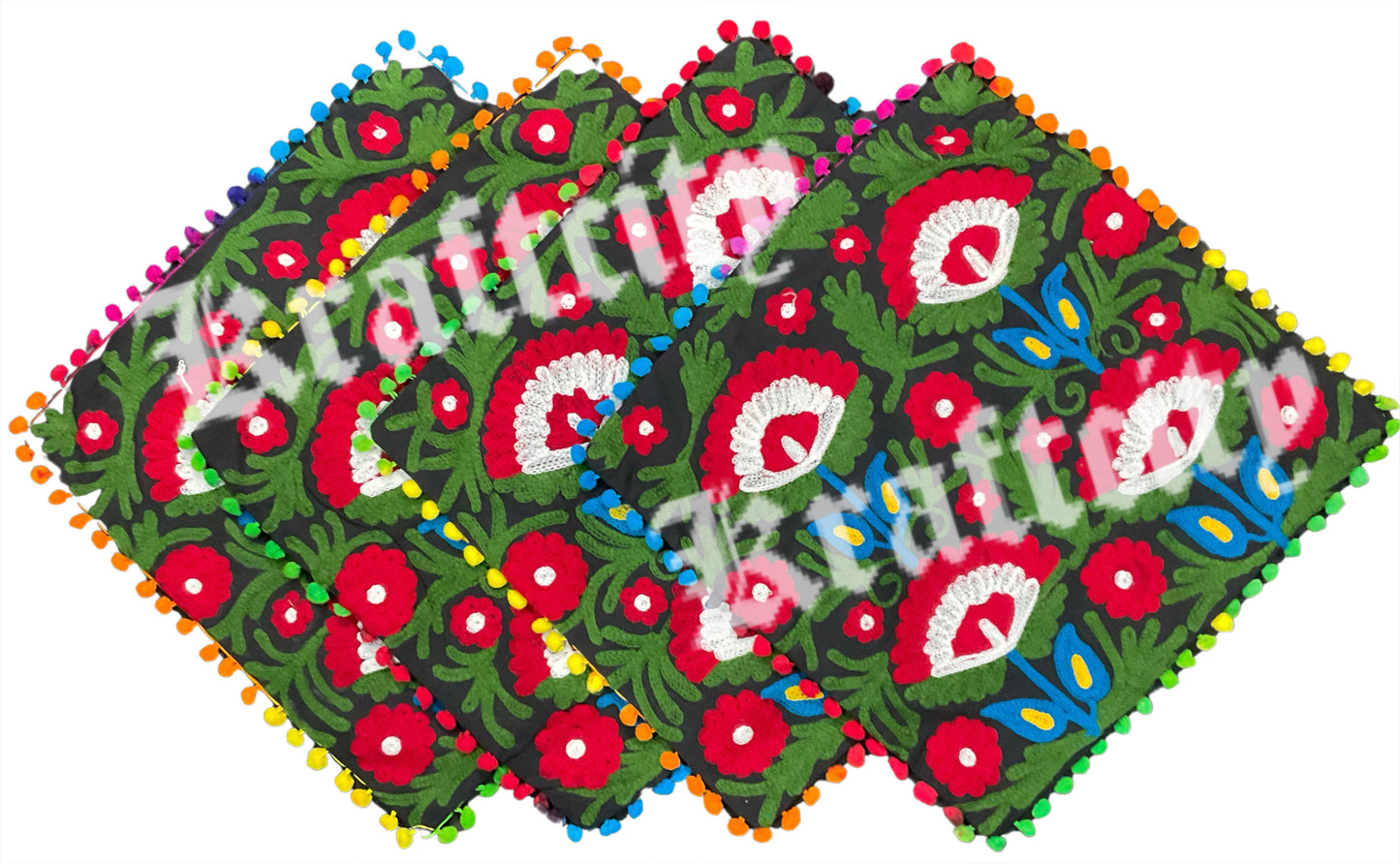 Embroided Suzani Cushion Cover Handmade Indian Pillow Cover (Each)
