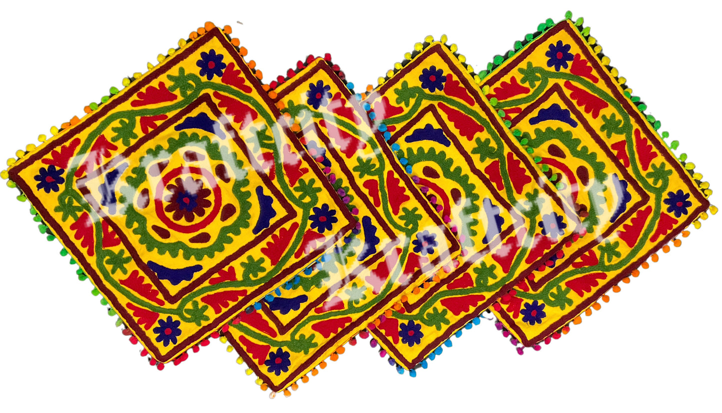 Embroided Suzani Cushion Cover Handmade Indian Pillow Cover (Each)