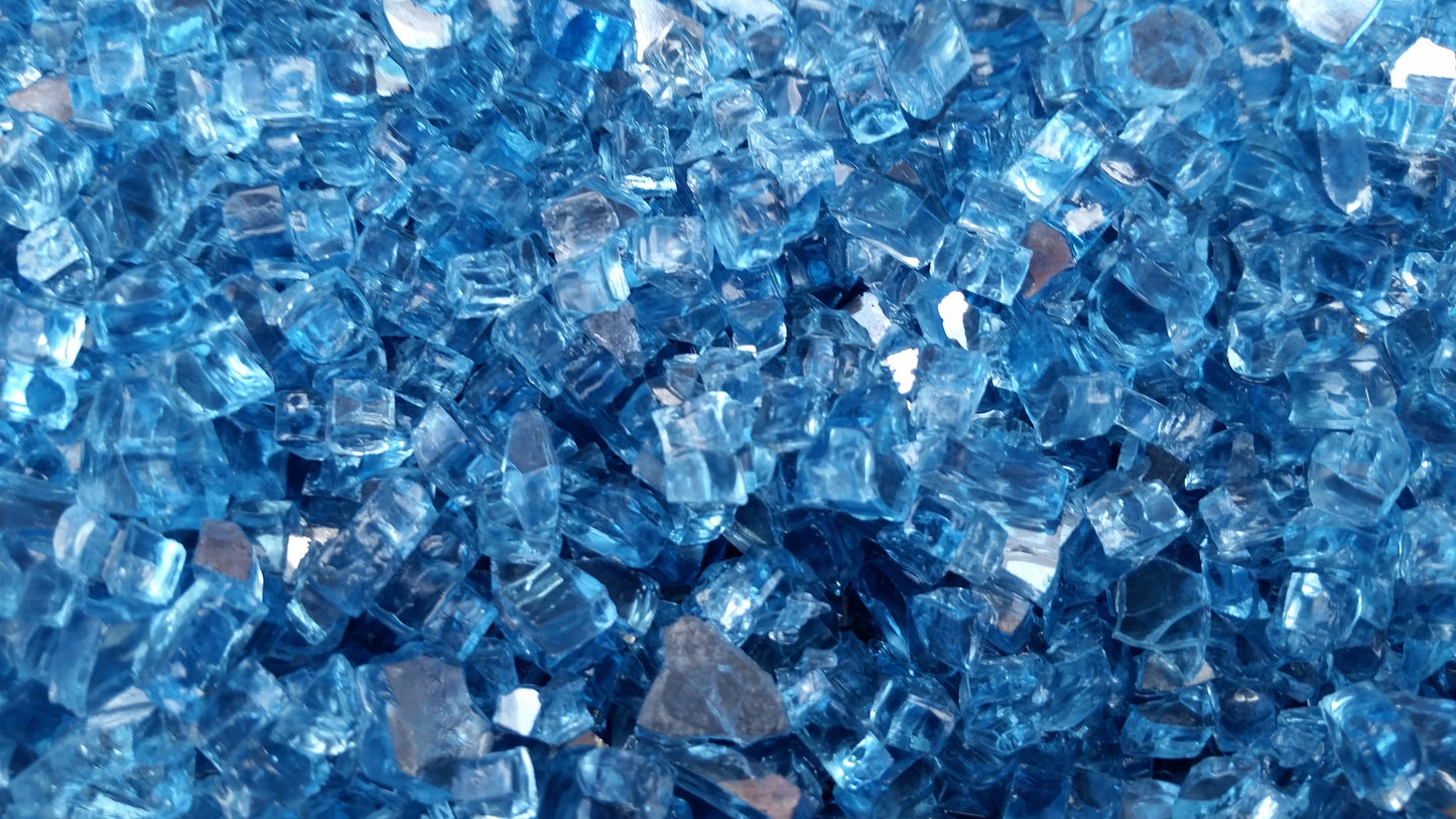 Aqua Blue Reflective Fireglass