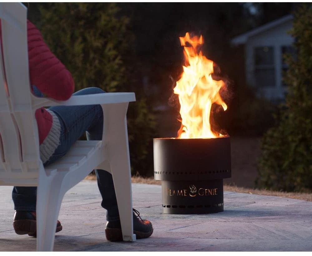 Flame Genie Portable Wood Pellet Fire Pit Black FG-19