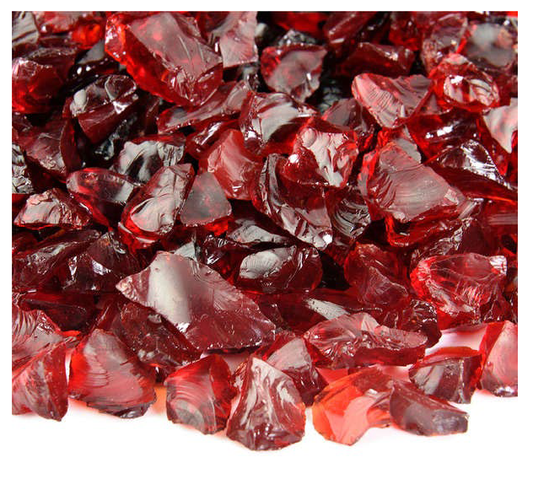 10 lb. Crushed Red Fire Glass Rocks 1/4"-1/2" for Firepits and Fireplaces