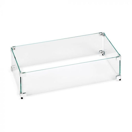 Glass Wind Guard for Fire Pits Rectangular