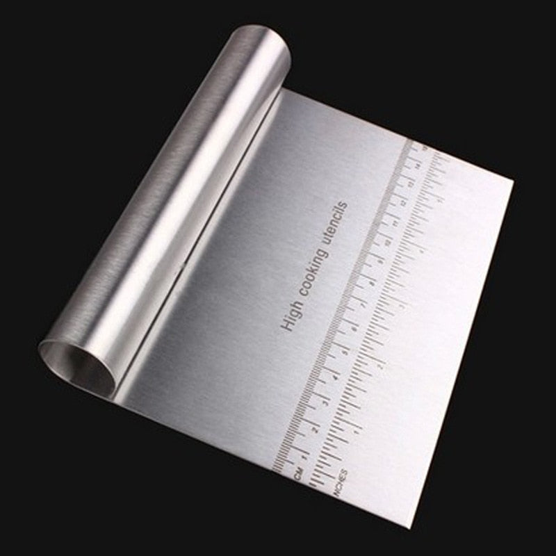 Stainless steel bread cake cutter | Stainless steel scraper | Cake scraper | Dough Cutter with scale