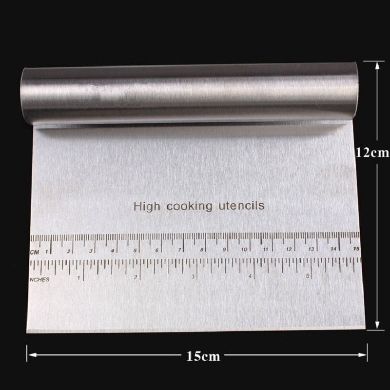 Stainless steel bread cake cutter | Stainless steel scraper | Cake scraper | Dough Cutter with scale