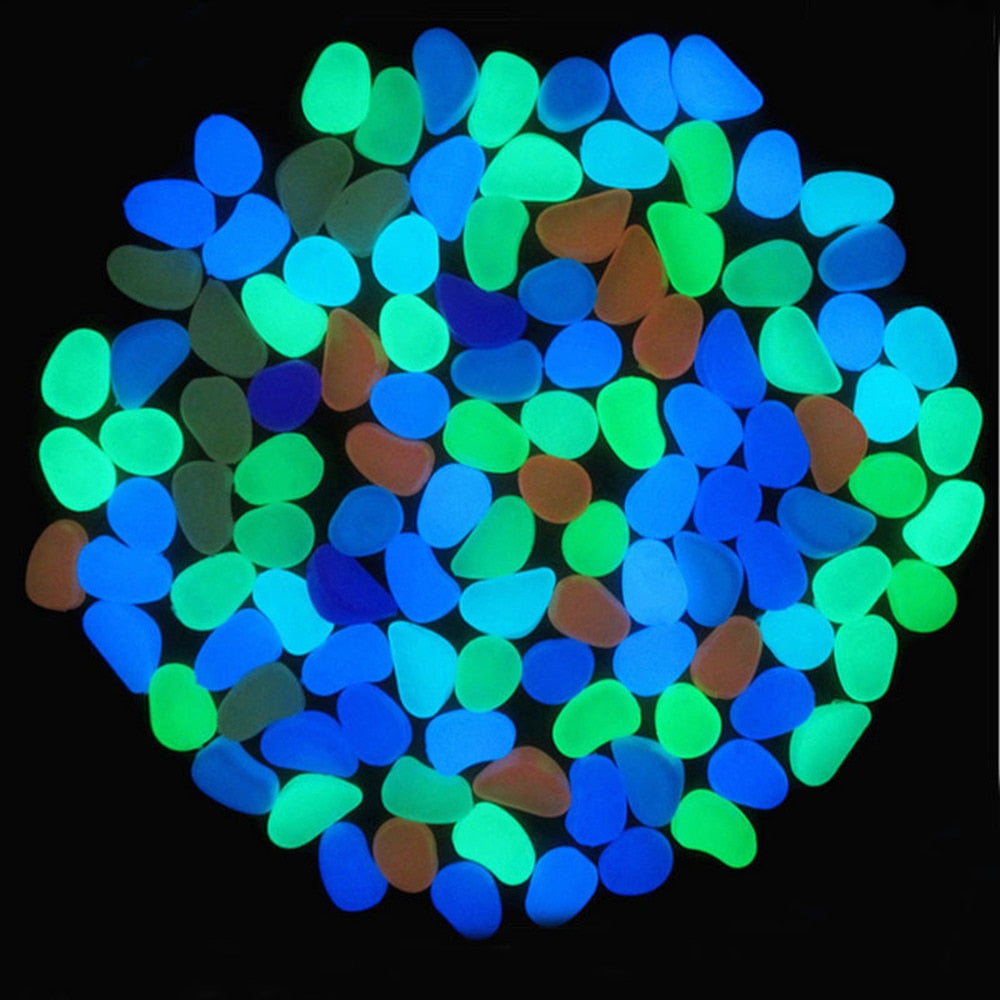 50Pcs Glow in the Dark Pebbles for Walkways ,Garden ,Patio, Lawn