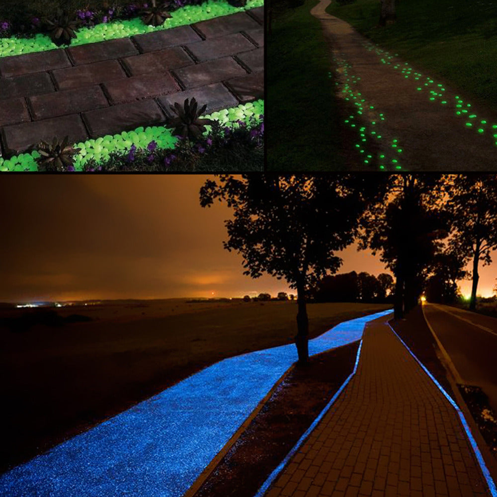 50Pcs Glow in the Dark Pebbles for Walkways ,Garden ,Patio, Lawn