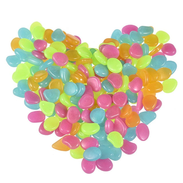 50Pcs Glow in the Dark Pebbles for Walkways ,Garden ,Patio, Lawn