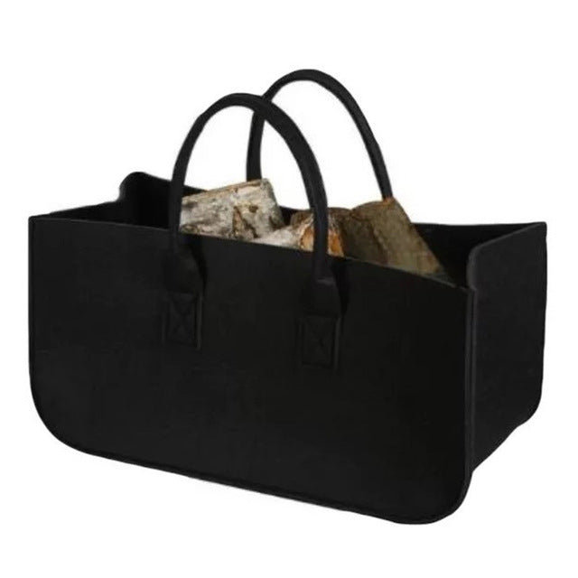 Fireplace Wood Felt Storage Bag ,Shopping Basket Magazine , Log Holders Carriers