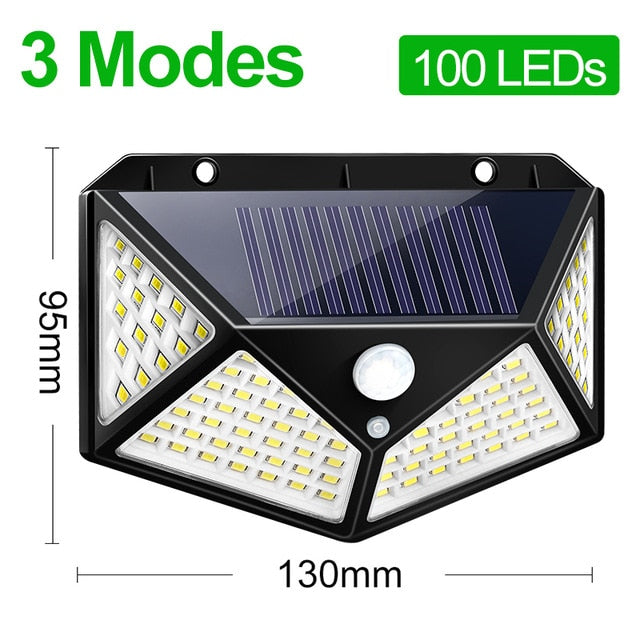 100 LED Solar Light, Outdoor Solar Powered Lamp , Waterproof PIR Motion Sensor, Light for Garden Decoration