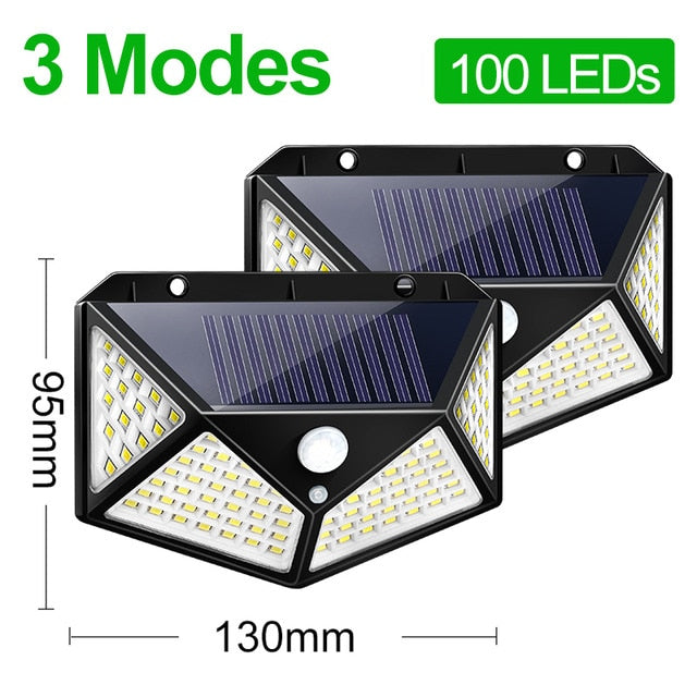 100 LED Solar Light, Outdoor Solar Powered Lamp , Waterproof PIR Motion Sensor, Light for Garden Decoration