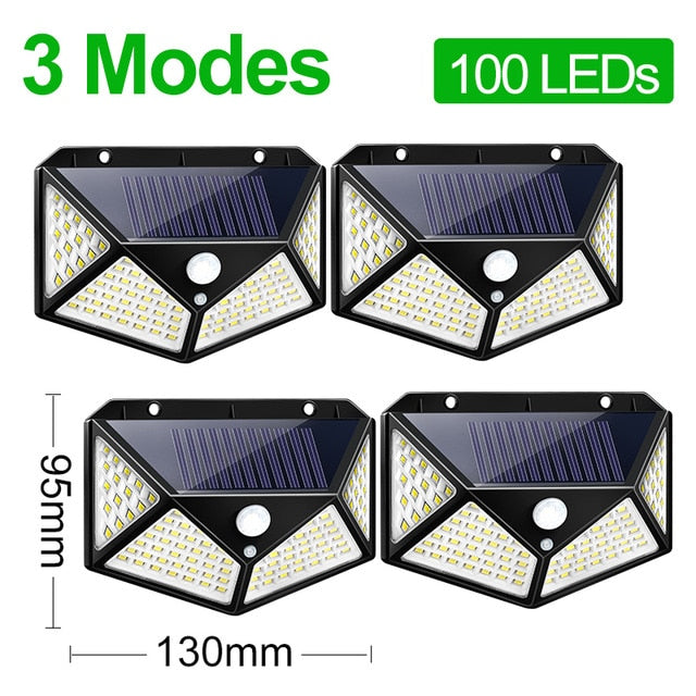 100 LED Solar Light, Outdoor Solar Powered Lamp , Waterproof PIR Motion Sensor, Light for Garden Decoration