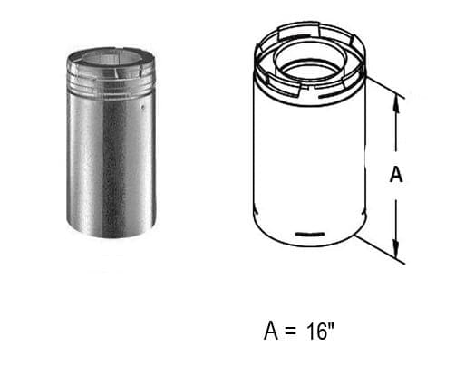 DuraVent 58DVA-16A Direct Vent Pro Galvanized Steel Pipe