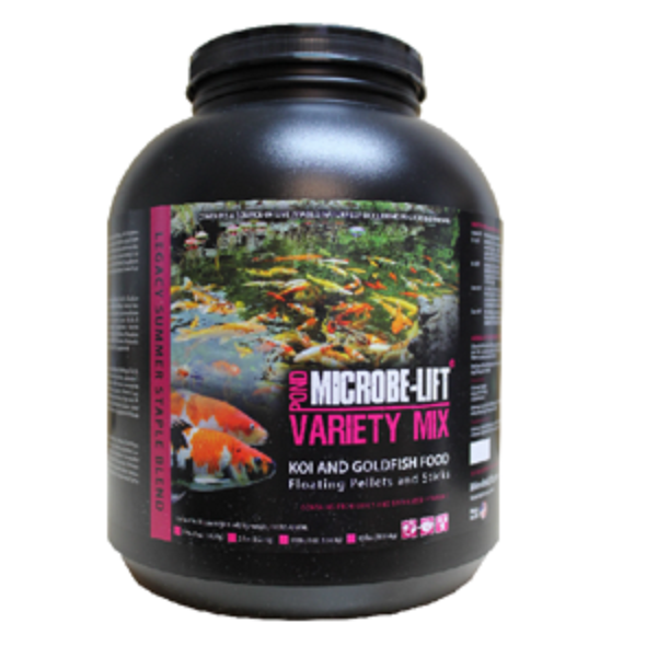 Microbe-Lift/Legacy Variety Mix - Nutrient-Rich Koi and Pond Fish Food with Fruits, Greens, and Wheat Germ