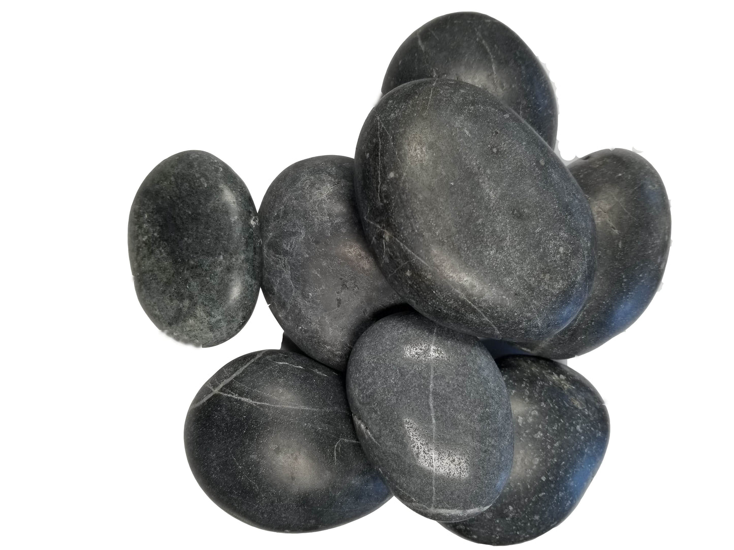 Slate Black Polished Heat Resistant Natural Fire Stones for Fireplace , Fire Pits