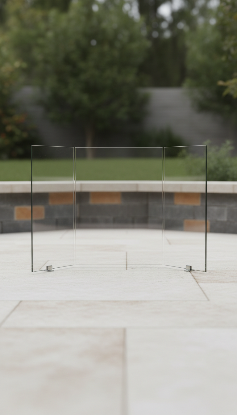 Tempered Glass Fireplace Wind Guard