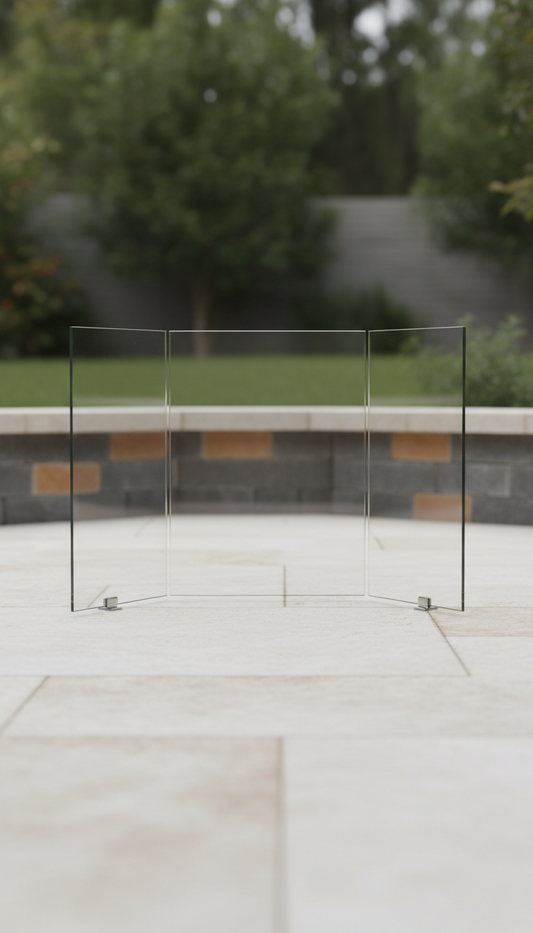 Tempered Glass Fireplace Wind Guard