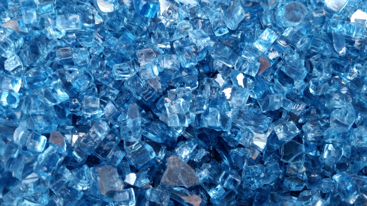 Aqua Blue Reflective Fireglass 