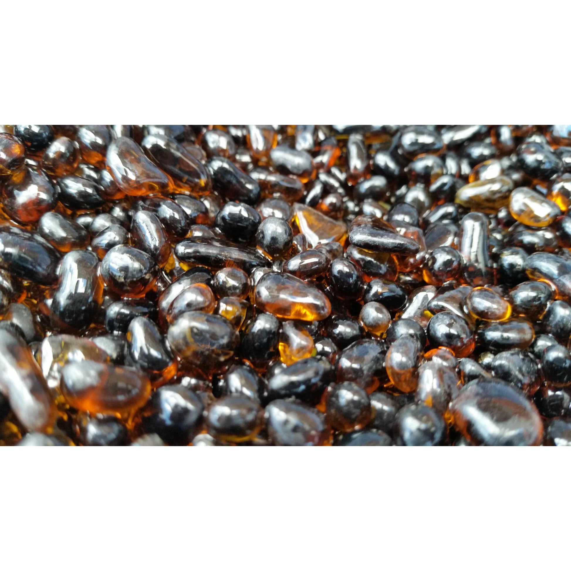 brown glass pebbles