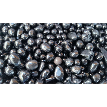 10 lb. Black Glass Pebbles 1/2" for Fire Pits and Fireplace
