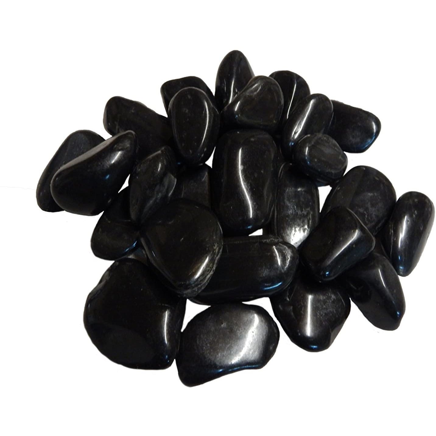 black landscaping stones