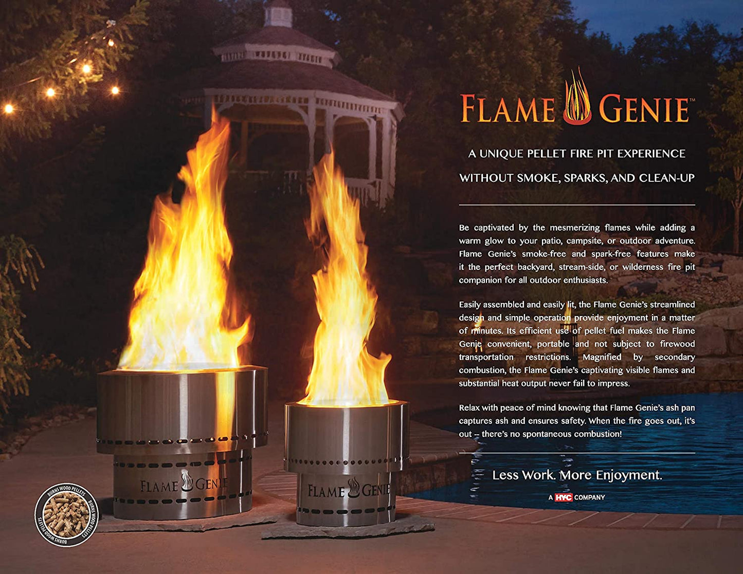 Flame Genie Portable Wood Pellet Fire Pit Black FG-19