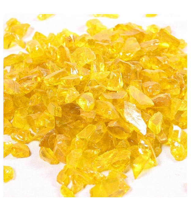 10 lb. Crushed Yellow Fire Glass Rocks 1/4"-1/2" for Firepits and Fireplaces