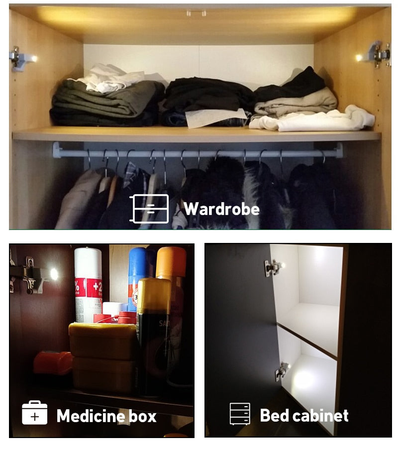 LED Cabinet Light |  Wardrobe Light |  Inner Hinge Lamp For Cupboard Closet Kitchen