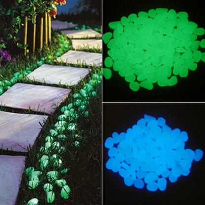 50Pcs Glow in the Dark Pebbles for Walkways ,Garden ,Patio, Lawn